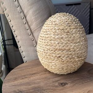 Natural Woven Decorative Accent Decor made out of sisal in shape of an egg